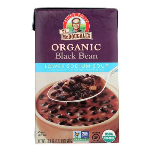 Dr. Mcdougall's Organic Black Bean Lower Sodium Soup - Case Of 6 - 18 Oz. - 767335077830
