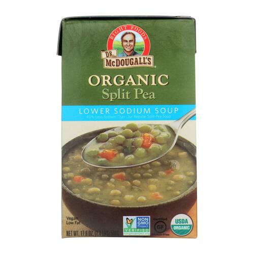 Dr. Mcdougall's Organic Split Pea Lower Sodium Soup - Case Of 6 - 17.6 Oz. - 767335077908