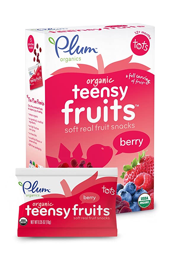  Plum Organics Teensy Fruits, Berry, 5-Ct, 4 Pack  - 846675001177