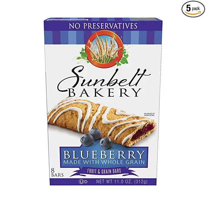 Sunbelt Bakery's Blueberry Fruit & Grain Bars, 1.4 oz Bars, 96 Count - 024300031717
