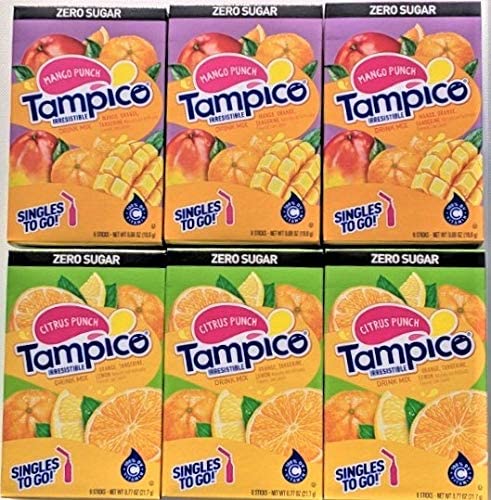  Tampico Mango Punch & Citrus Punch Singles to Go - Pack of 6  - 767578250007