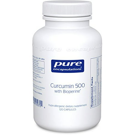 Pure Encapsulations - Curcumin 500 with Bioperine - Hypoallergenic Curcumin C3 Complex with Bioperine - 120 Capsules - 767644018906
