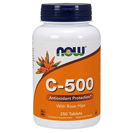 NOW Supplements, Vitamin C-500 with Rose Hips, Antioxidant Protection*, 250 Tablets - 767644128209