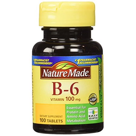 Nature Made Vitamin B-6 100 Mg, Tablets, 100-Count (Pack of 2) - 767644165334