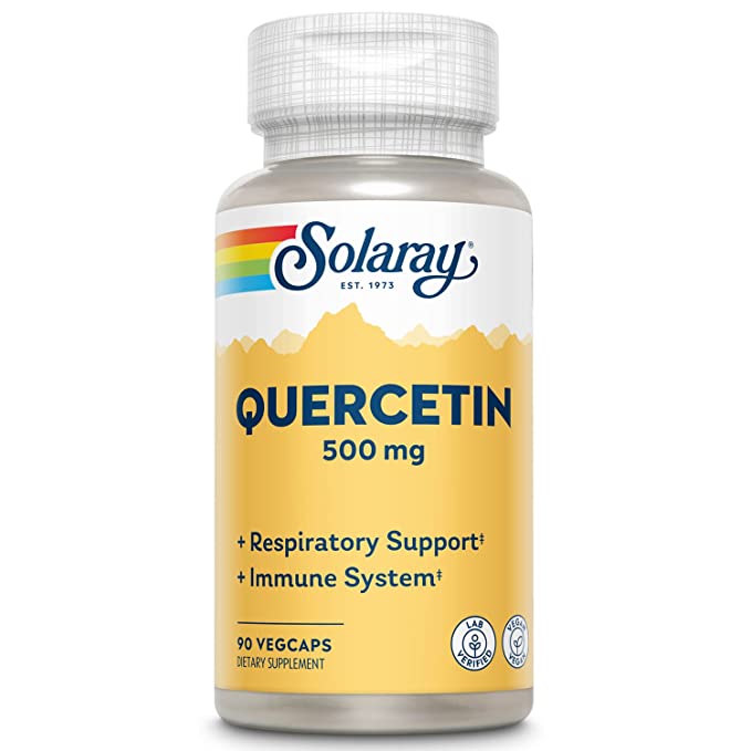  Solaray Quercetin 500 mg, Supports Sinus, Respiratory, Immune Function & Normal, Healthy Uric Acid Levels, 90 VegCaps  - 767674191761