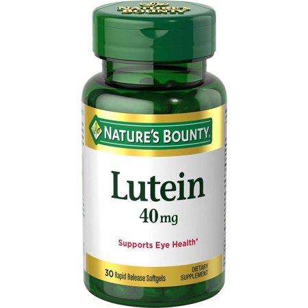 Nature's Bounty Lutein Pills, Eye Health Supplements and Vitamins, Support Vision Health, 40 mg, 30 Softgels - 767644740142