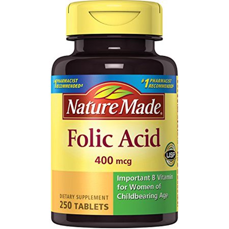 Nature Made Folic Acid 400 mcg (665 mcg DFE) Tablets 250 Count (Pack of 3) - 767674151895