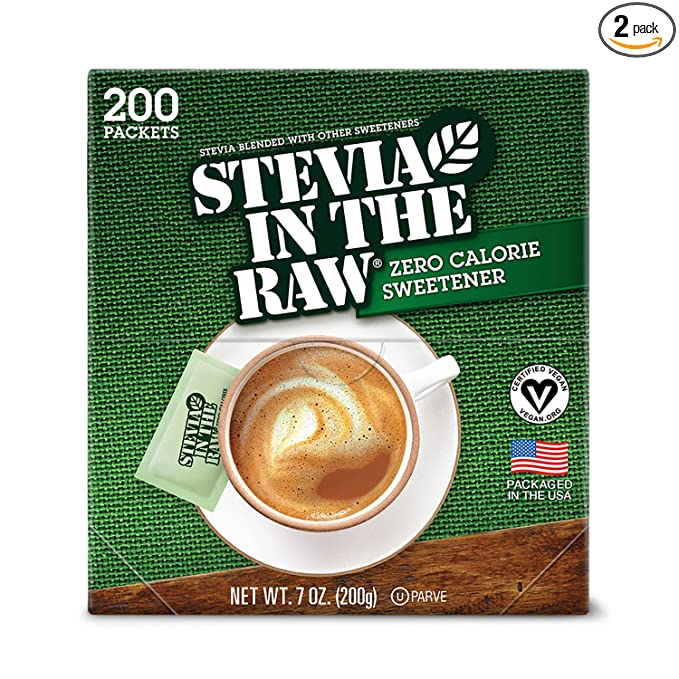  Stevia In The Raw, Plant Based Zero Calorie Sweetener, Sugar Substitute, Sugar-Free Sweetener for Coffee, Hot & Cold Drinks, Suitable For Diabetics, Vegan, Gluten-Free, 200 Count Packets (Pack of 2)  - 796487015513