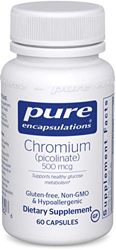 Pure Encapsulations - Chromium (Picolinate) 500 mcg - Hypoallergenic Support for Healthy Lipid and Glucose Metabolism - 60 Capsules - 767674491953