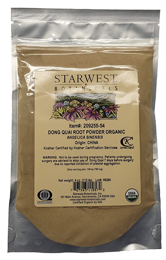  Starwest Botanicals Organic Dong Quai Root Powder, 4 Ounces  - 767963110572