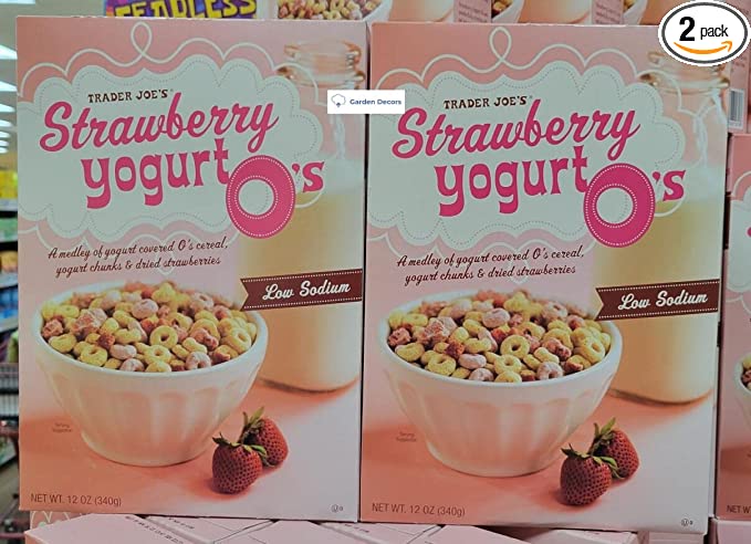  Trader Joe’s Strawberry Yogurt O’s Cereal Low Sodium 12oz 340g (Two Boxes) - 768481597852