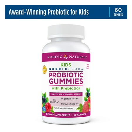 Nordic Naturals Kids Probiotic Gummies 1.5 Billion Cultures Vegan 60 Ct - 768990301704