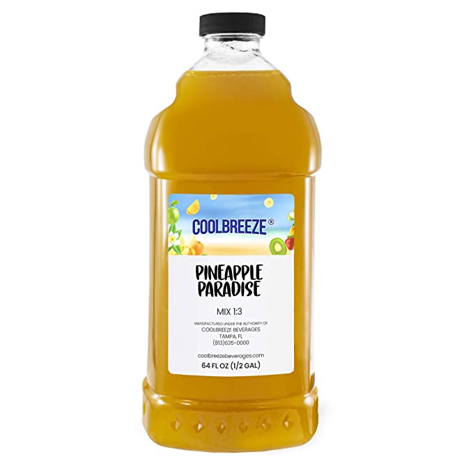 Cool Breeze Beverages Ready To Use Slush Mix, Pineapple, 1/2 gal - 769272996434