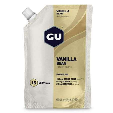 GU Energy Original Sports Nutrition Energy Gel, 15-Serving Pouch, Vanilla Bean, 1.05 Pound (Pack of 1) (B01J6DMU8G) - 769493100870