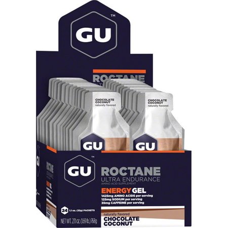 GU Energy Roctane Ultra Endurance Energy Gel, 24-Count, Quick On-The-Go Fuel, Fast Acting Sports Nutrition for Running and Cycling, Chocolate Coconut (B01CZ26T8C) - 769493101068