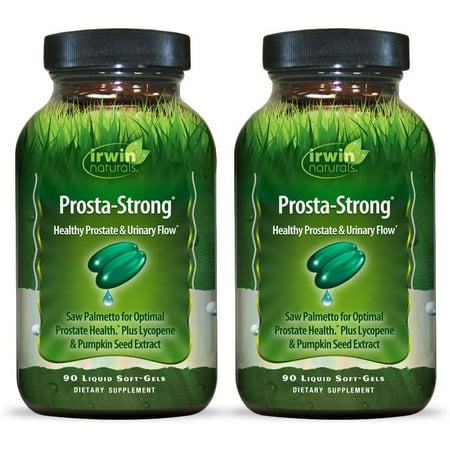 Irwin Naturals Prosta-Strong - Prostate Health Support with Saw Palmetto, Lycopene, Pumpkin Seed & More - 90 Liquid Softgels (Pack of 2) - 769923325903