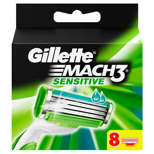 Gillette Mach3 Sensitive Mens Razor Blade Refills - 7702018037964
