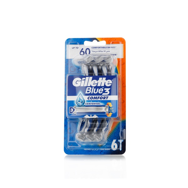 Gillette Blue 3 Comfort disposable razor x 6 - Waitrose UAE & Partners - 7702018489831