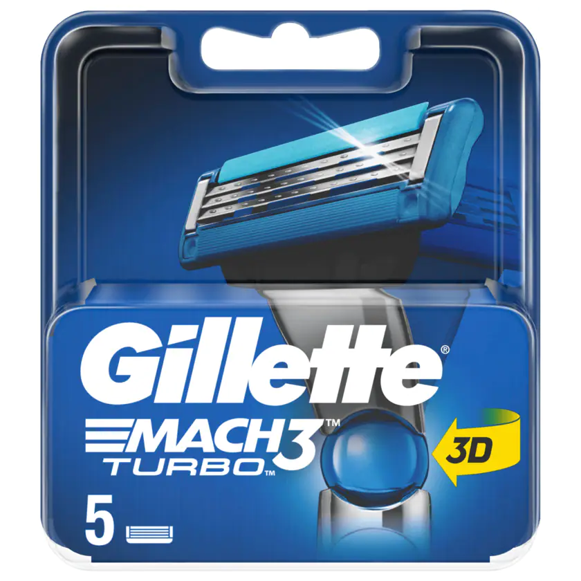 Gillette Klingen Mach3 Turbo 3D 5 Stück - 7702018515257