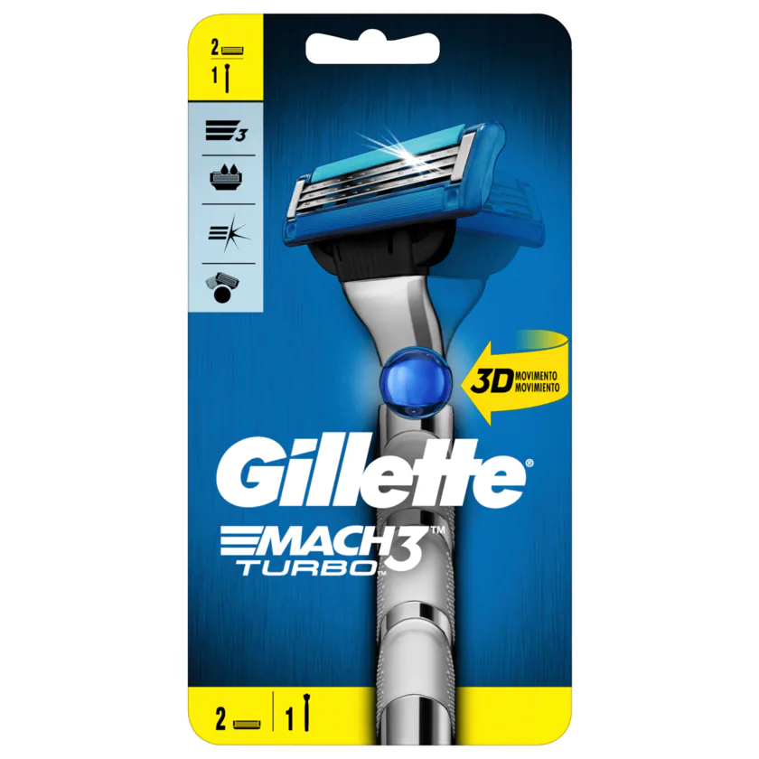 Gillette Rasierer Mach Turbo 3 1 Stück - 7702018525461