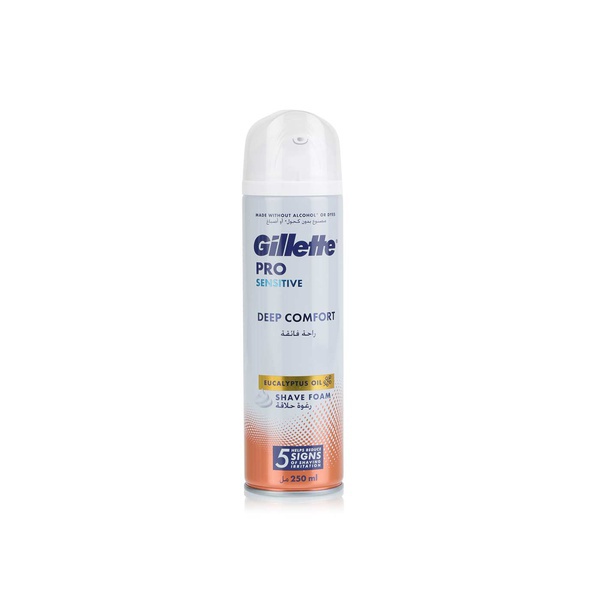 Gillette Pro sensitive deep comfort shave foam 250ml - Waitrose UAE & Partners - 7702018581955