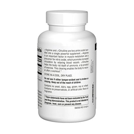 Source Naturals SN2050 L-Arginine L-Citrulline Complex 1000mg Essential Amino Acid Supplement - 240 Tablets - 772195447792