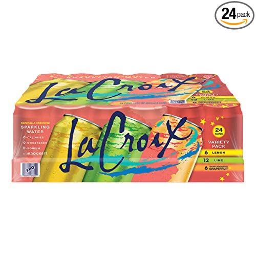 LaCroix Sparkling Water, Lemon, Lime, & Grapefruit Variety Pack, 12oz Cans, 24 Pack, Naturally Essenced, 0 Calories, 0 Sweeteners, 0 Sodium - 012993812379