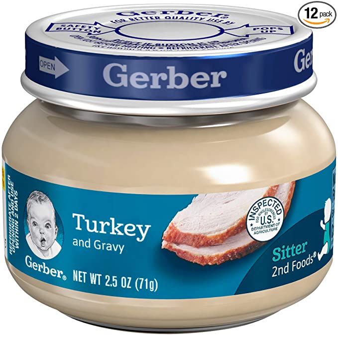  Gerber 2nd Foods Meats, Turkey & Turkey Gravy, 2.5-Ounce (Pack of 12)  - 773821431253