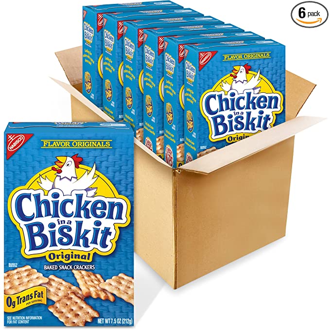 Chicken in a Biskit Original Baked Snack Crackers, 6 - 7.5 oz Boxes - 885400226775
