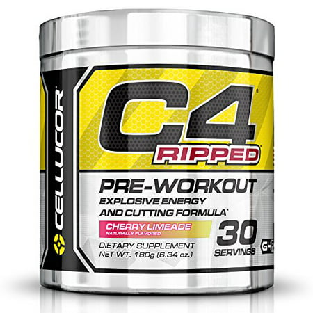 Cellucor C4 Ripped Explosive Energy & Cutting Formula Pre-Workout Powder, Cherry Limeade, 30 Servings - 776115155576
