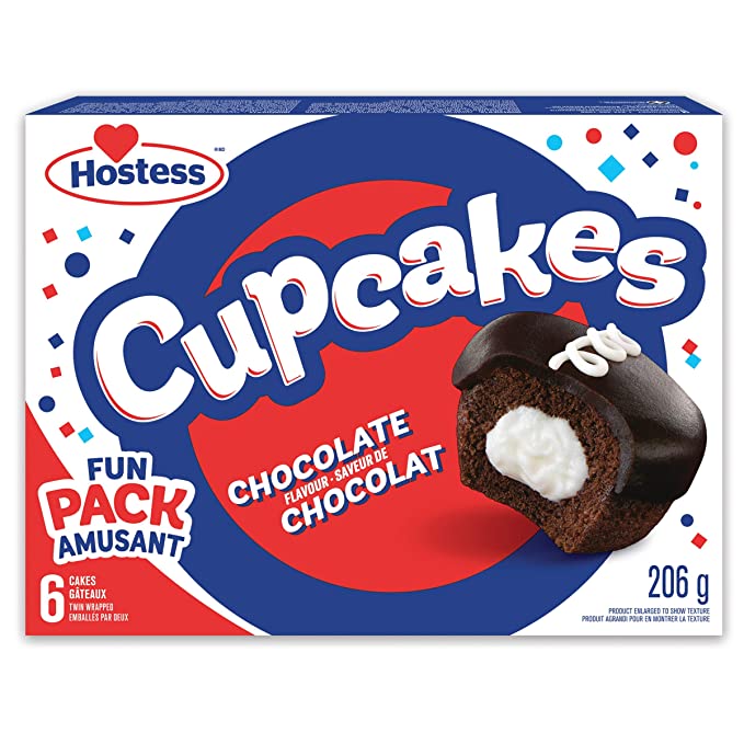  Hostess Chocolate Flavour Cupcakes Contains 6 Cupcakes, 206g/7.3oz {Imported from Canada}  - 777550013605