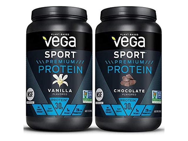 Vega Sport Premium Protein Powder Bundle, Chocolate + Vanilla, Plant Based Protein Powder Post Workout - Certified Vegan, Vegetarian. - 777641956026