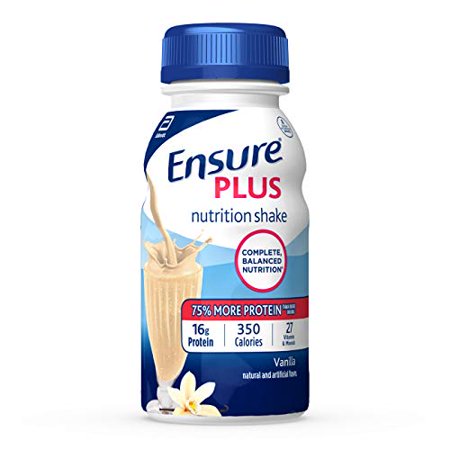 Ensure Plus Nutrition Shake With 16 Grams of High-Quality Protein, Meal Replacement Shakes, Vanilla, 8 fl oz, 6 Count - 778024900209