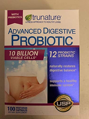 Trunature Digestive Probiotic Capsules 100 Count ( 2 Pack ) - 778024902777