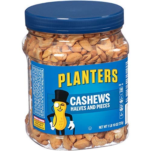  PLANTERS Cashew Halves & Pieces, 26 oz. Resealable Canister | Energy Snacks & Snacks for Adults | Shareable Snacks | Kosher  - 029000018587