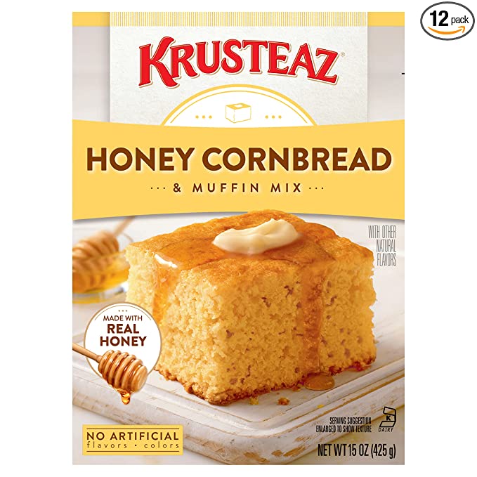  Krusteaz Honey Cornbread and Muffin Mix - No Artificial Colors, Flavors or Preservatives - 15 OZ (Pack of 12)  - 778554423773