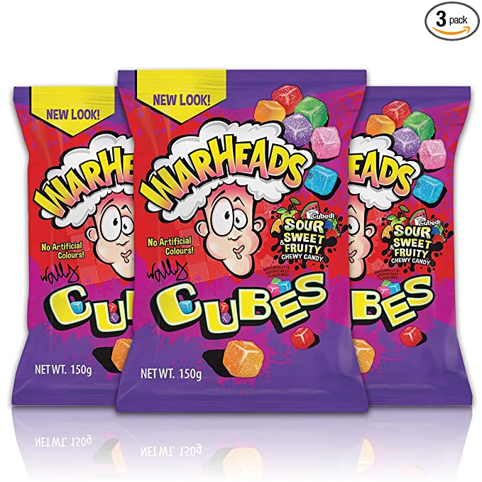  Warheads Chewy Cubes, 5 oz, (Pack of 3)  - 778554948481