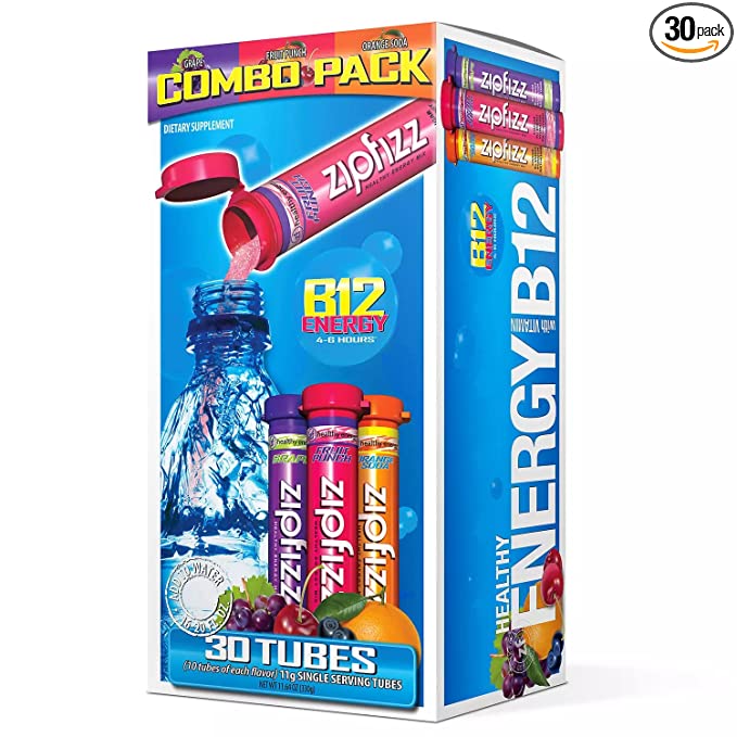  Zipfizz Healthy Energy Drink Mix, Hydration with B12 and Multi Vitamins, Variety Pack, 30 Count, 0.38 Ounce (Pack of 30)  - 893811000259