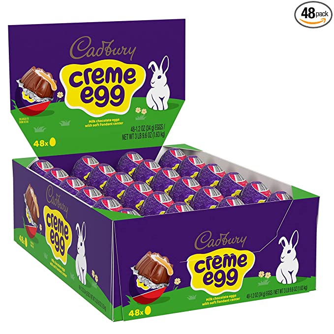  CADBURY CREME EGG Milk Chocolate Candy, Easter, 1.2 oz Eggs (48 Count)  - 034000068524