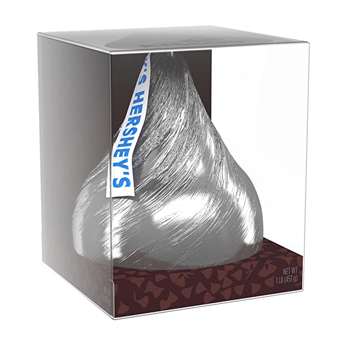  HERSHEY'S, KISSES, Milk Easter Chocolate, Easter Candy, Giant 12 oz, Gift Box (Silver)  - 780333480235