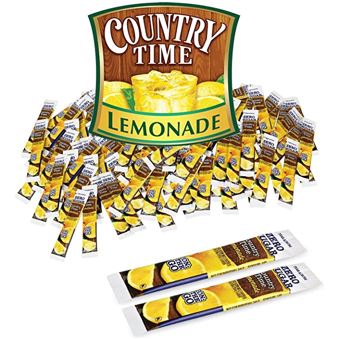  Country Time Lemonade Mix – 50Pcs Zero Sugar Soda Drink Mix Packets – Ideal Lemonade Powder for On The Go, Camping, Picnic, School – Easy Mix, No Lumps, Safe Ingredients  - 780333483007