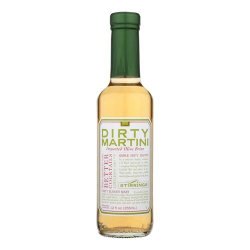 STIRRINGS: Dirty Martini Mix, 12 oz - 0780999000655