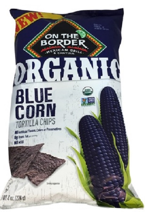 ON THE BORDER: Chips Tortilla Blue Corn, 8 oz - 0781138790086