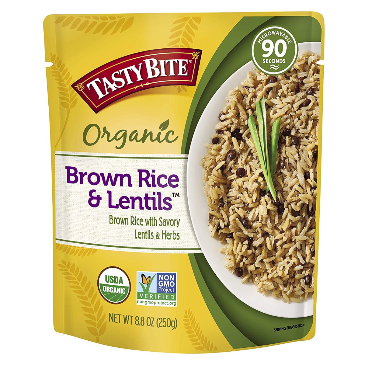 TASTY BITE: Brown Rice & Lentils, 8.8 oz - 0782733311119