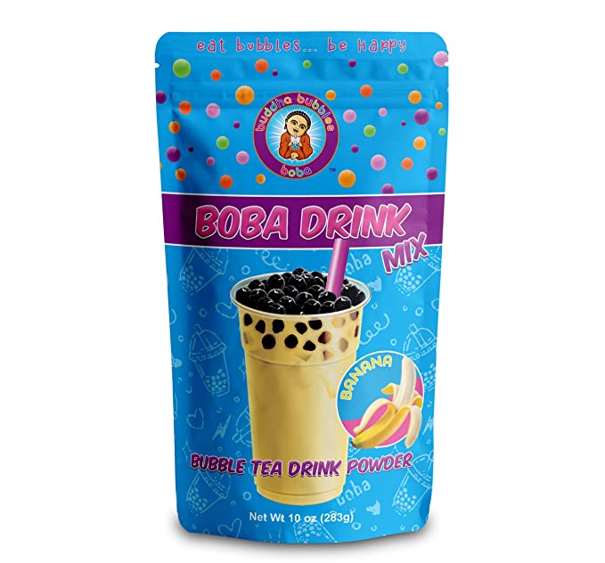 Banana Cream Boba Tea Drink Mix Powder By Buddha Bubbles Boba 10 Ounces (283 Grams) - 784672616119