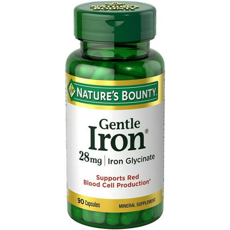 Nature s Bounty Gentle Iron Iron Glycinate 28 mg Caps 90 ct - 784922301147