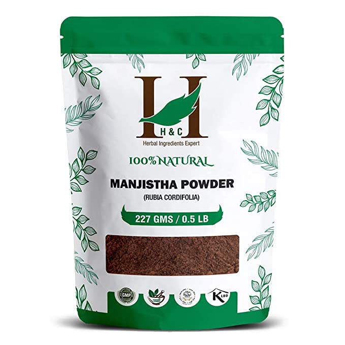  H&C 100% Natural Manjistha Powder- Rubia Cordifolia- 227gms /0.5 LB  - 794168034532