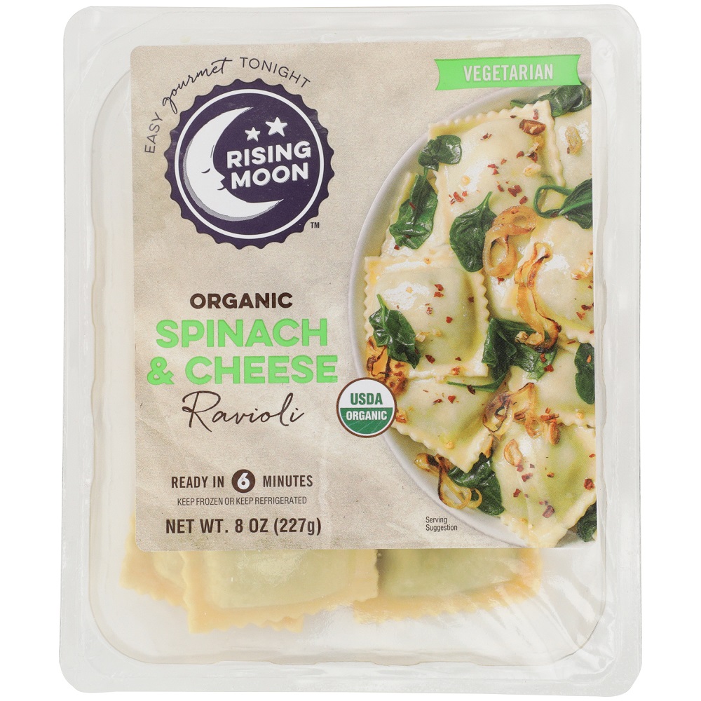 RISING MOON: Organic Spinach and Cheese Ravioli, 8 oz - 0785030555613