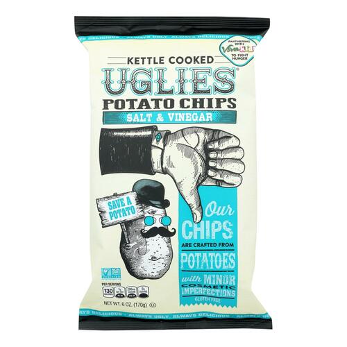 Diffenbach's Ugly Snacks Salt And Vinegar Kettle Cooked Chips - Case Of 12 - 6 Oz - 785654161047