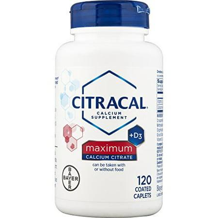 Citracal Maximum Highly Soluble Easily Digested 630 mg Calcium Citrate With 500 IU Vitamin D3 Bone Health Supplement for Adults Caplets 120 Count - 785923010816